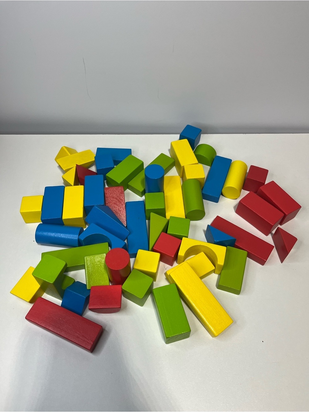 Melissa and Doug Classic Wooden Building Blocks Set - Multicolor 50 pieces - EUC